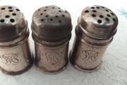 Antique Vintage GORHAM Sterling Silver 3 Mini Salt &amp; Pepper Shakers - 1852. - FULL HALLMARKED