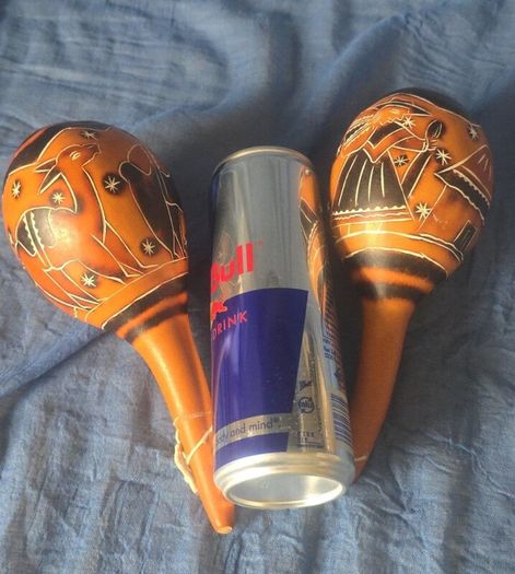 Hand-carved wooden maracas