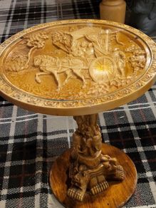 Oriental resin glass top table
