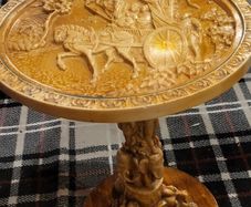 Oriental resin glass top table