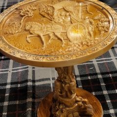 Oriental resin glass top table