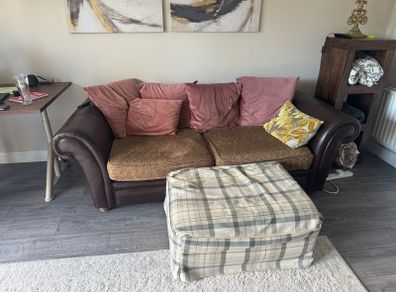 Brown Leather Sofabed