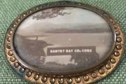 antique brooch framed photo cork