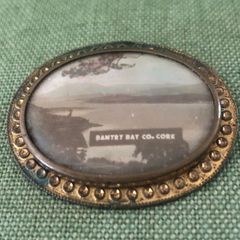 antique brooch framed photo cork