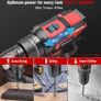 Drill Driver 21V, Bamse Cordless Hammer Drill with 2 Batteries 2.0Ah, 25+3 Torque, 42N.m Max Electric Drill, 30PCS Drill Bits, 2 Speed, LED Light for Home and Garden DIY Project (FREE POSTAGE) Image 2