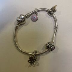 pandora bracelet with charms 925 silver used