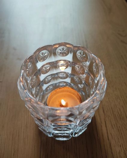 5 candle holders - glass