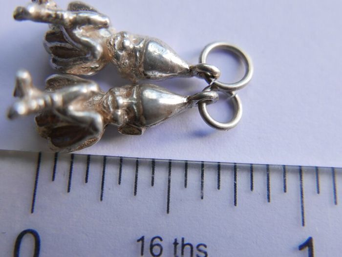Vintage Sterling Silver 925 Good Luck Leprechaun/Irish Elf Charm Thumb Up Charm , Pendant ( 25 each)