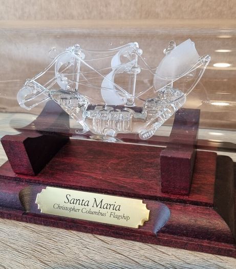 Vintage Mayflower Glass Ship - Santa Maria Christopher Columbus Flagship