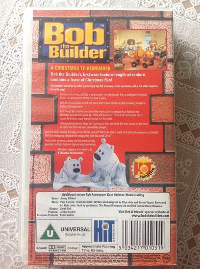 BOB The BUILDER: A Christmas to Remember.  VHS Video
