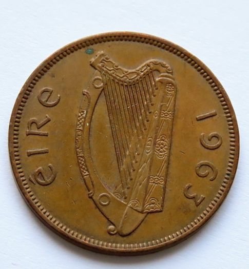1963 Irish 1d Penny Ireland 63 years old