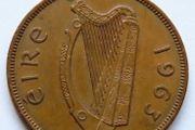 1963 Irish 1d Penny Ireland 63 years old