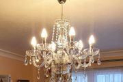 Crystal Chandelier, Clear K9 Crystal Glass Ceiling Light with 6 Arms, Elegant Modern Pendant Lights for Dining Room, Living Room, Hallway, Stairway, Bar Size: D60cm H60cm Chain 60cm (FREE POSTAGE)