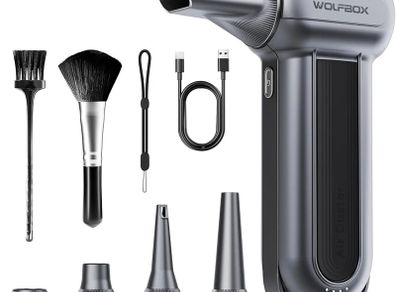 MF100 Compressed Air Duster-150000RPM Super Power Cordless Air Duster, Rechargeable Brushless Motor Durable Blower, 3-Gear Adjustable Dust Blower for Computer, Keyboard, Outdoor, House and Car