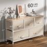 Chest of Drawers, Fabric Storage Drawers easy to Install, Dresser with Wood Top and Large Storage Space (MULTIPLE COLOURS) Image 4