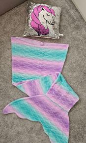 Mermaid blanket & Unicorn cushion