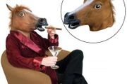Fancy Dress Halloween Horse Head Mask Latex Animal Cosplay Party Costume