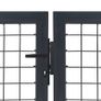 Garden Gate with Posts Steel 350x140 cm Anthracite Image 3