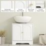 Under Sink Bathroom Cabinet with 2 Arch Doors - White Image 6