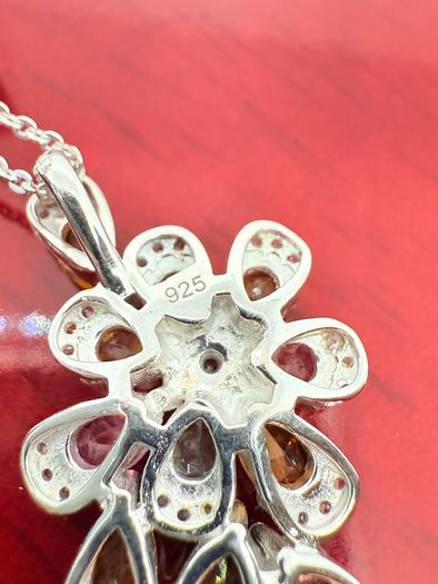 Multi-Tourmaline & White Zircon Pendant with Chain