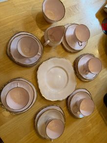 Bone China Vintage Blush  Pink Tea Set