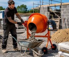 63 Litre Electric Cement Mixer 230V Portable Concrete Mixer with Wheels for Cement, Mortar and Plaster