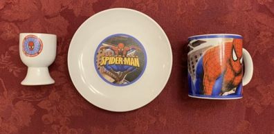 Vintage Spiderman Ceramic Breakfast Set 2002
