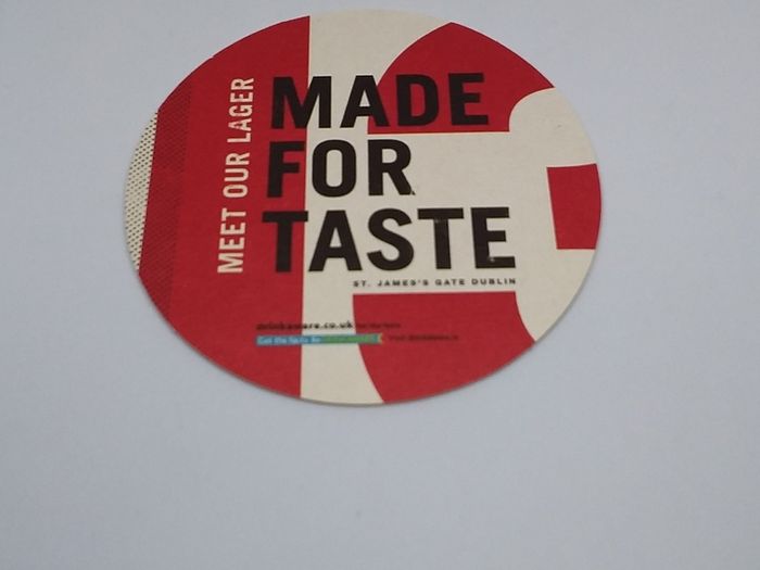 Guinness : Hop House 13 Lager : Made For Taste - Beer Mat/Coaster