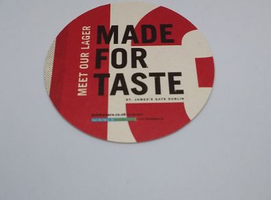 Guinness : Hop House 13 Lager : Made For Taste - Beer Mat/Coaster
