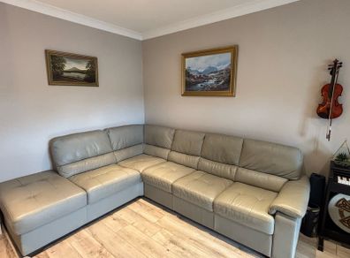 Italian leather corner sofa