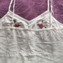 FF Tesco White Embroidered Floral Cotton Cami Top Peplum Hem Image 6