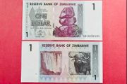 Zimbabwe. 1 Dollar. 2007. VERIFIED UNDER UV LIGHT ( Uncirculated )