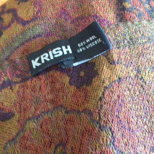 Orange Rust Tones Large Wool Blend Krish Shawl Scarf 70" x22" including postage
