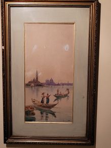 Original - Umberto Ongania watercolur - Venice