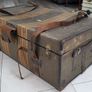 Large antique travel trunk - vintage storage Image 3