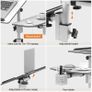 Height Adjustable Computer Desk on Wheels, Rolling Laptop Desk with Cooling Fan, Overbed Table with Mouse Tray, Laptop Table with Pen Holder, Bedside Table for Home Office, White Image 5