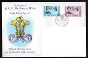 1981 Isle of Man Royal Wedding of Prince Charles and Lady Diana Spencer Commemorative Stamp Addressed First Day Cover (FDC)
