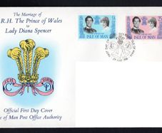 1981 Isle of Man Royal Wedding of Prince Charles and Lady Diana Spencer Commemorative Stamp Addressed First Day Cover (FDC)