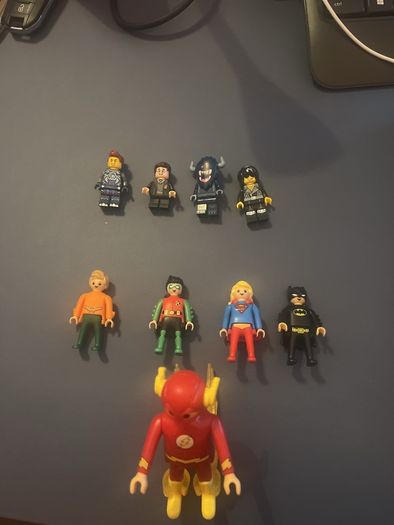 Lego and playmobile figures