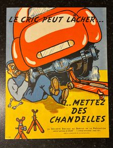 Original 1950's French Safety Poster