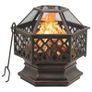 Rustic Fire Pit with Poker 62x54x56 cm XXL Steel Image 8