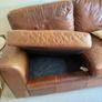 2 x Brown Leather 2-Seater Sofas Image 4
