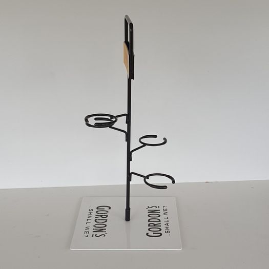 Gordon's Gin metal glass display stand holds 4 glasses