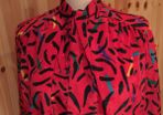 VINTAGE Patterned Pussy-Bow Blouse