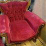 Vintage Red Velvet Rococo Revival Suite (Couch & 2 Chairs) Image 6