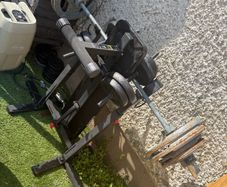 weight bench and 100kg steel plates and Olympic bar all included