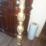 A Beautiful Genuine Old Brass Well Detailed Standard Lamp Image 3
