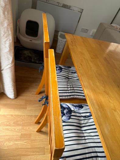Dining table and four chairs