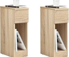 2 x  Nightstand Set of 2 Bedside Tables with Drawer for Box Spring, Sofa Table, Side Table,