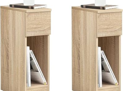 2 x  Nightstand Set of 2 Bedside Tables with Drawer for Box Spring, Sofa Table, Side Table,